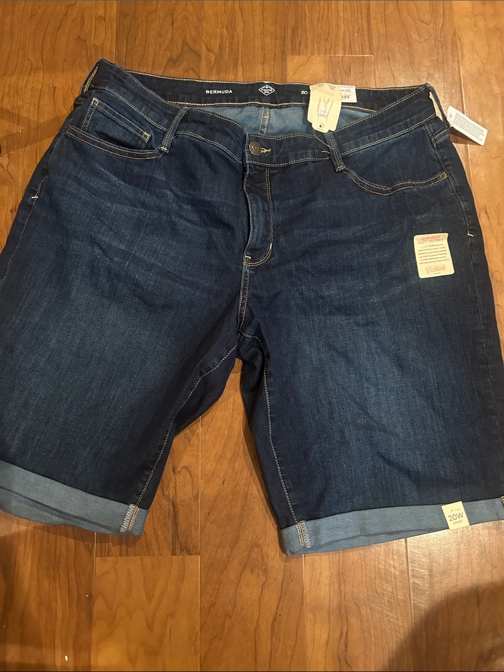 St. John's Bay Dark Blue Denim Bermuda Shorts 20W